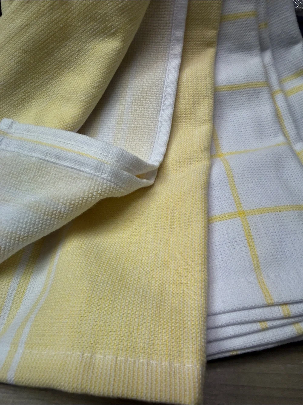 at Home Yellow and White Kitchen Dish Towels - Pack of 3